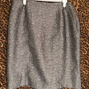 Evan-Picone silver and gold brocade skirt